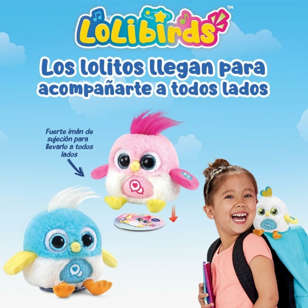 Pliušinis žaislas, leidžiantis garsus Vtech Lolibirds Lolito Mėlyna