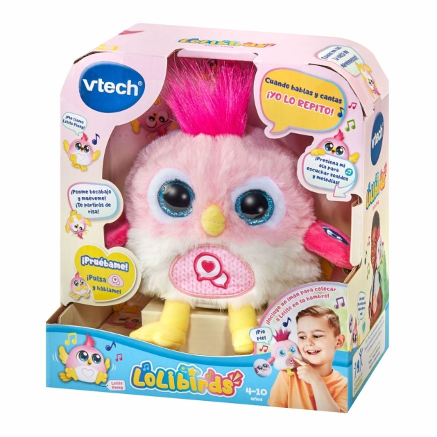 Pliušinis žaislas, leidžiantis garsus Vtech Lolibirds Lolito Rožinė