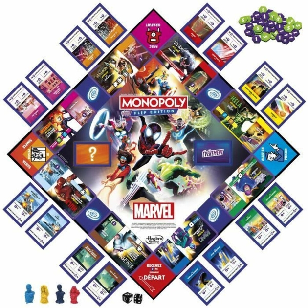 Stalo žaidimas Hasbro Monopoly Flip Edition MARVEL