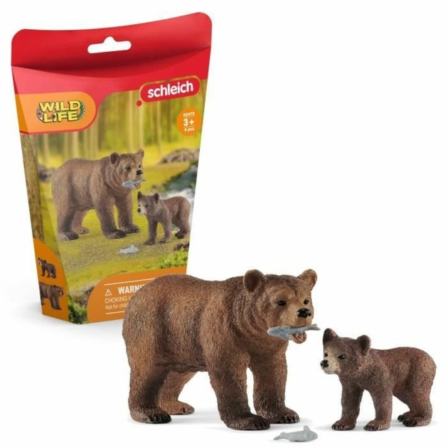 Statulėlė Schleich 42473 Maman grizzly avec ourson Plastmasinis