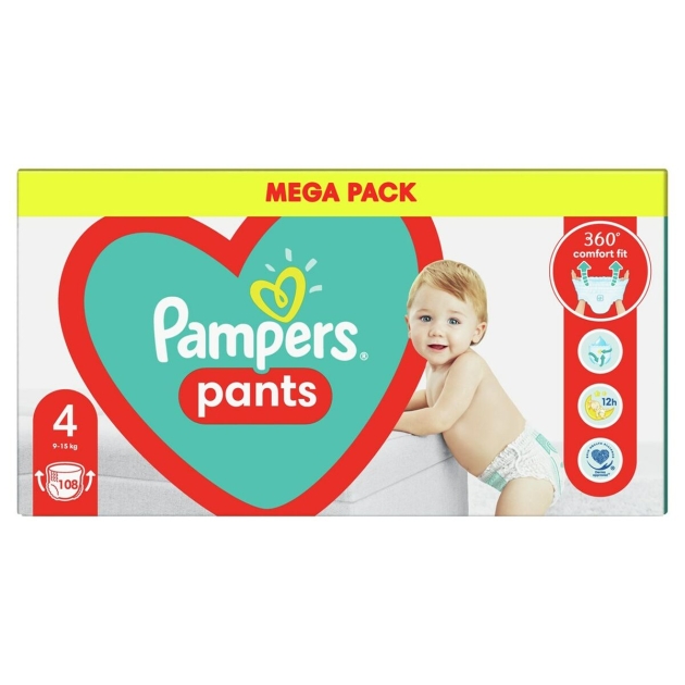 Vienkartinės sauskelnės Pampers Pants 4 (108 vnt.)