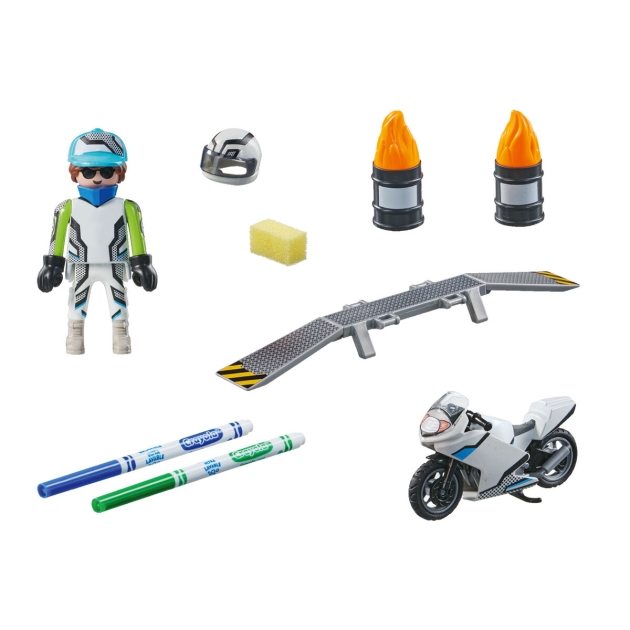 Žaislų rinkinys Playmobil Color Motociklas 18 Dalys