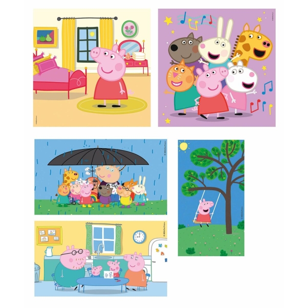 10 galvosūkių rinkinys Peppa Pig Clementoni SuperColor 220 Dalys