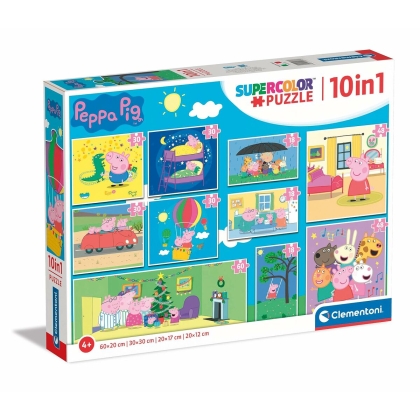 10 galvosūkių rinkinys Peppa Pig Clementoni SuperColor 220 Dalys