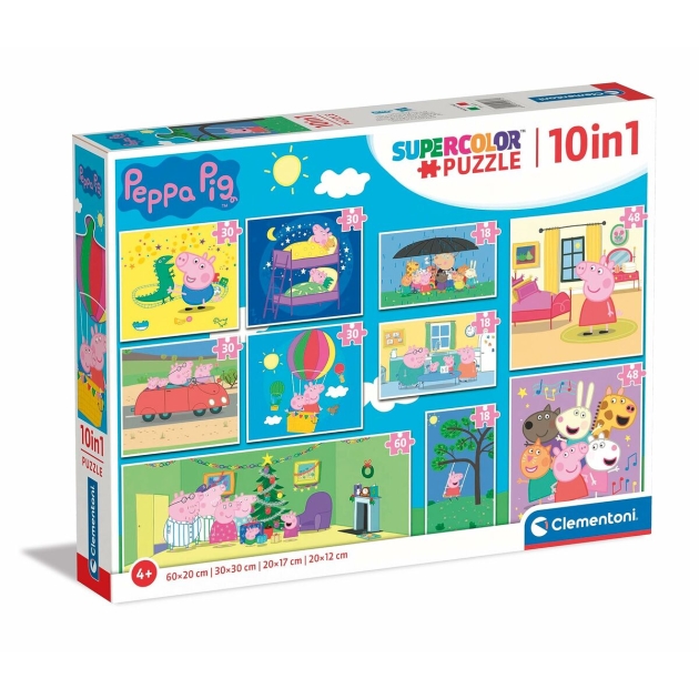 10 galvosūkių rinkinys Peppa Pig Clementoni SuperColor 220 Dalys