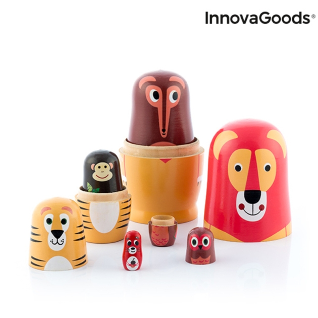 Matrioška medinės gyvūnų figūros Funimals InnovaGoods IG815363 Medžio (Naudoti B)