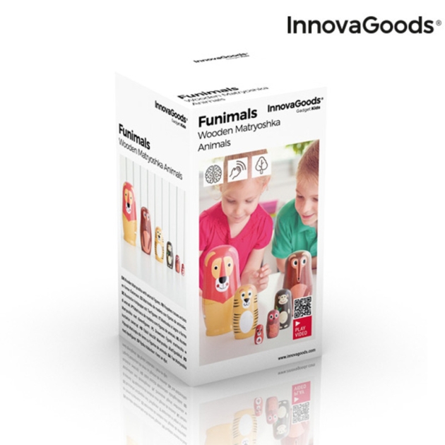 Matrioška medinės gyvūnų figūros Funimals InnovaGoods IG815363 Medžio (Naudoti B)