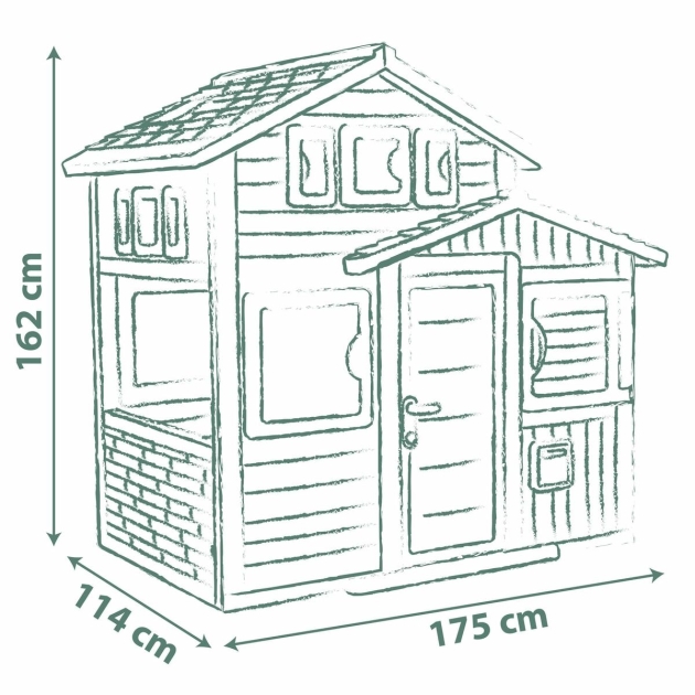 Vaikų žaidimų namelis Smoby GREEN EVO FRIENDS HOUSE 175,4 x 114,3 x 162 cm