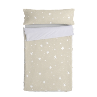 Dygsniuota patalynė su užtrauktuku HappyFriday Basic Little Star Rusvai gelsva 90 x 200 cm