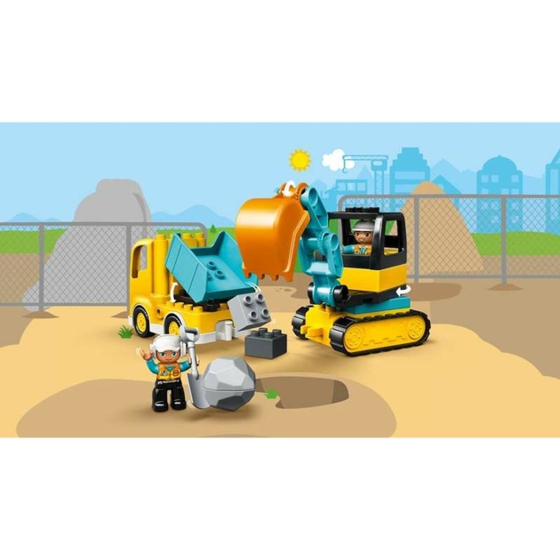 Playset Lego Construction 10931 Truck and Backhoe