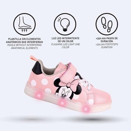 Sportbačiai su LED Minnie Mouse Velcro