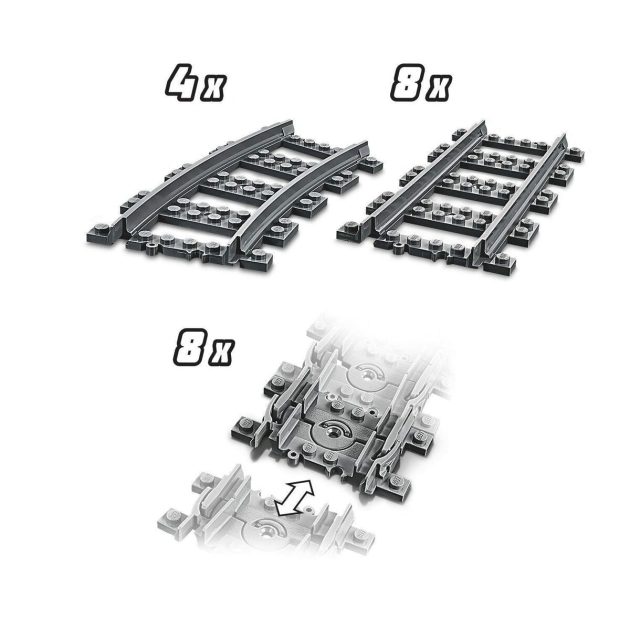 Statybos rinkinys City Tracks and Curves Lego 60205 Pilka