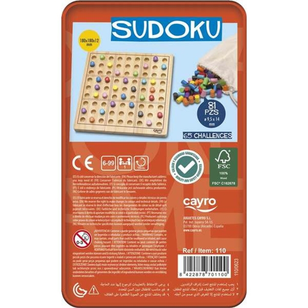 Sudoku Cayro 18 x 18 x 1,2 cm 81 Dalys