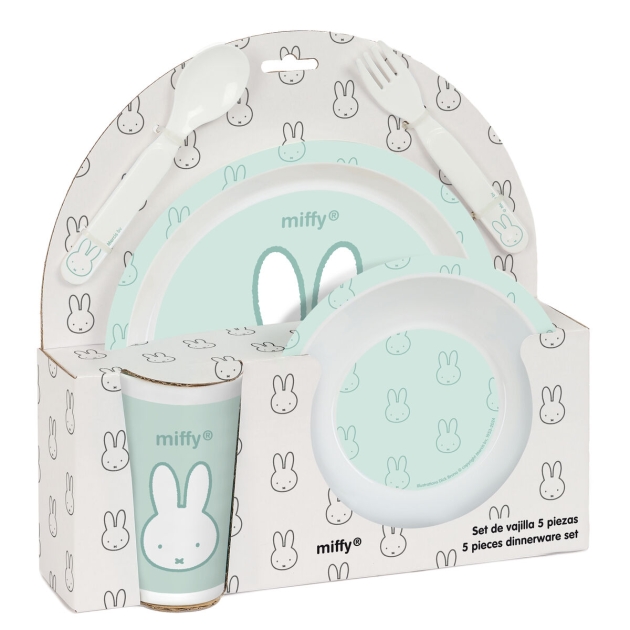 Vaikų indų rinkinys Miffy Menta (5 Dalys)